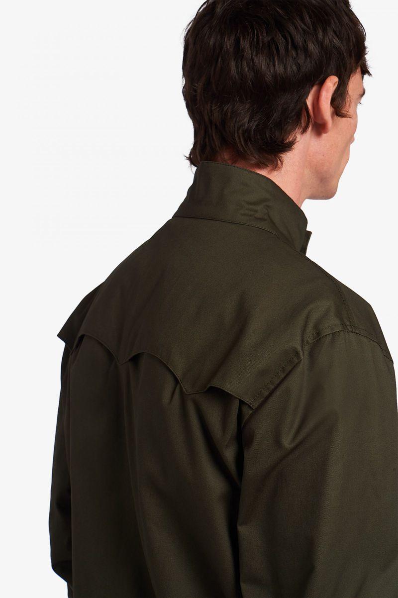 Green Fred Perry Waxed Cotton Harrington Men's Jackets | PH 1272KORI